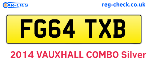 FG64TXB are the vehicle registration plates.