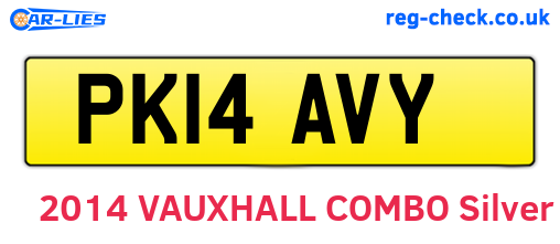 PK14AVY are the vehicle registration plates.