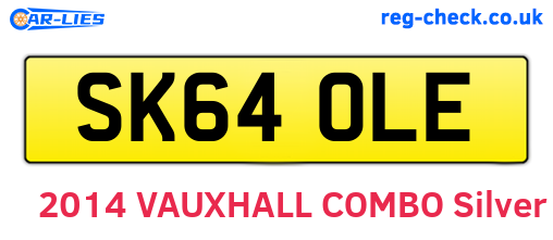 SK64OLE are the vehicle registration plates.