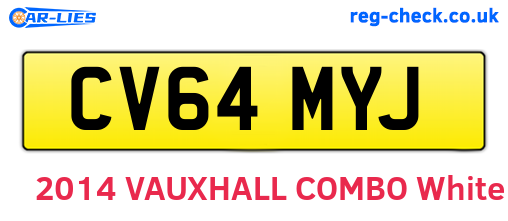 CV64MYJ are the vehicle registration plates.