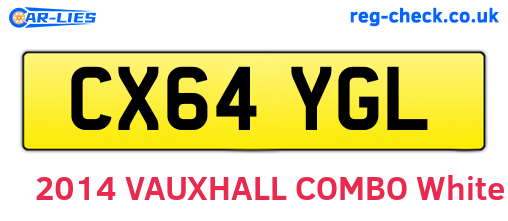 CX64YGL are the vehicle registration plates.