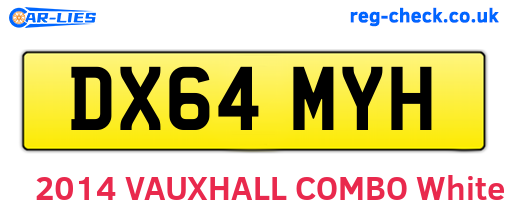 DX64MYH are the vehicle registration plates.