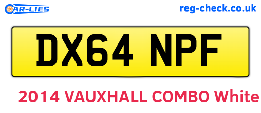 DX64NPF are the vehicle registration plates.