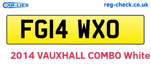 FG14WXO are the vehicle registration plates.