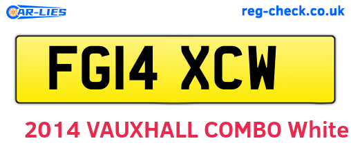 FG14XCW are the vehicle registration plates.