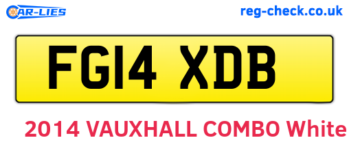 FG14XDB are the vehicle registration plates.