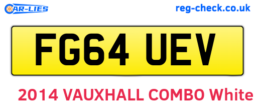 FG64UEV are the vehicle registration plates.