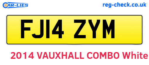 FJ14ZYM are the vehicle registration plates.