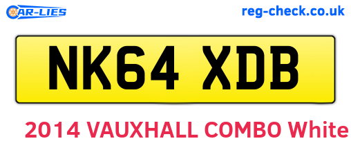 NK64XDB are the vehicle registration plates.