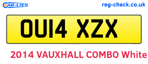 OU14XZX are the vehicle registration plates.