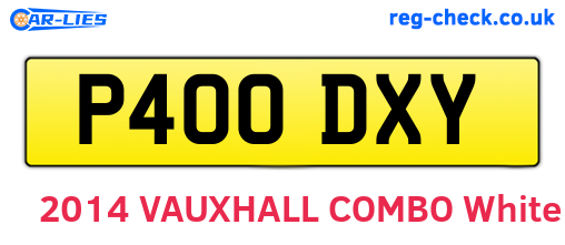 P400DXY are the vehicle registration plates.