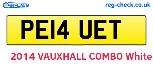 PE14UET are the vehicle registration plates.