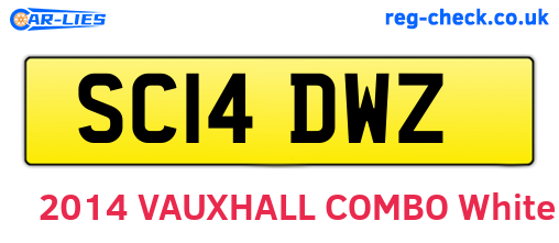 SC14DWZ are the vehicle registration plates.