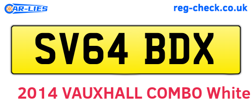 SV64BDX are the vehicle registration plates.