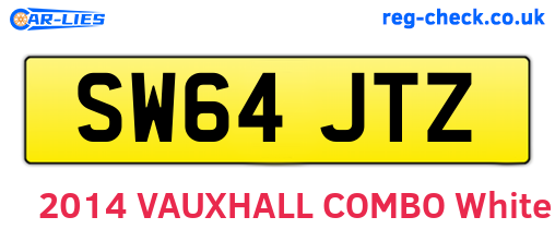 SW64JTZ are the vehicle registration plates.