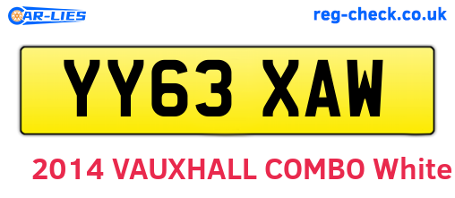 YY63XAW are the vehicle registration plates.