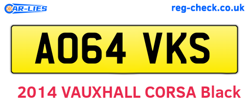 AO64VKS are the vehicle registration plates.