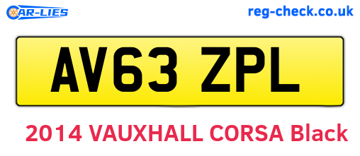 AV63ZPL are the vehicle registration plates.