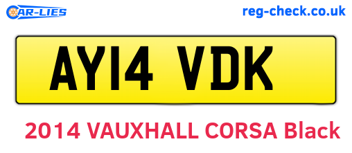 AY14VDK are the vehicle registration plates.