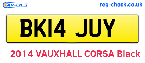 BK14JUY are the vehicle registration plates.