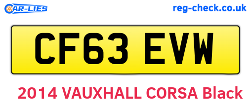 CF63EVW are the vehicle registration plates.