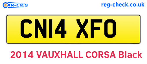 CN14XFO are the vehicle registration plates.