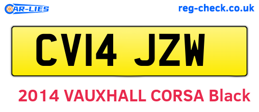 CV14JZW are the vehicle registration plates.