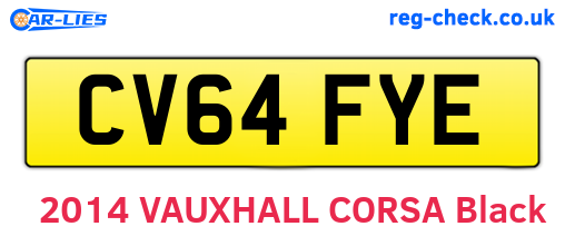 CV64FYE are the vehicle registration plates.