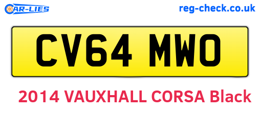 CV64MWO are the vehicle registration plates.