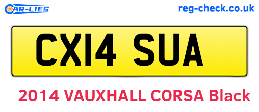 CX14SUA are the vehicle registration plates.