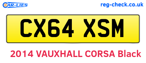 CX64XSM are the vehicle registration plates.