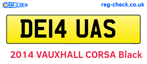 DE14UAS are the vehicle registration plates.