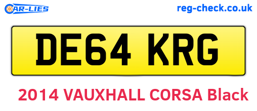 DE64KRG are the vehicle registration plates.
