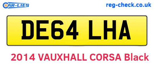 DE64LHA are the vehicle registration plates.