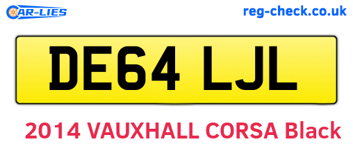 DE64LJL are the vehicle registration plates.