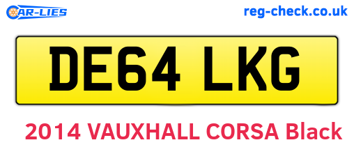 DE64LKG are the vehicle registration plates.