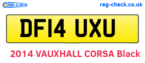 DF14UXU are the vehicle registration plates.