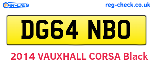 DG64NBO are the vehicle registration plates.