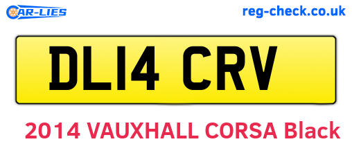 DL14CRV are the vehicle registration plates.