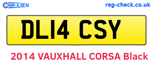 DL14CSY are the vehicle registration plates.