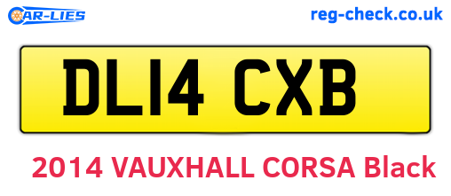 DL14CXB are the vehicle registration plates.