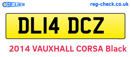 DL14DCZ are the vehicle registration plates.