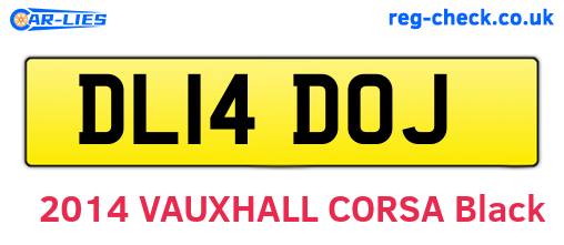 DL14DOJ are the vehicle registration plates.