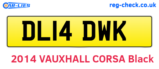 DL14DWK are the vehicle registration plates.