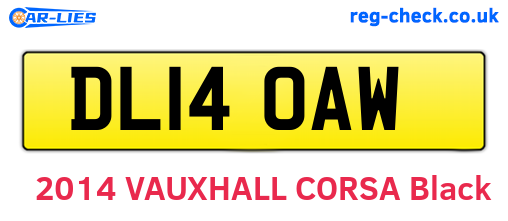 DL14OAW are the vehicle registration plates.