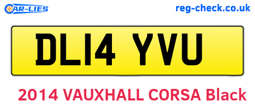 DL14YVU are the vehicle registration plates.