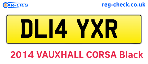 DL14YXR are the vehicle registration plates.