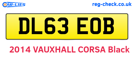 DL63EOB are the vehicle registration plates.