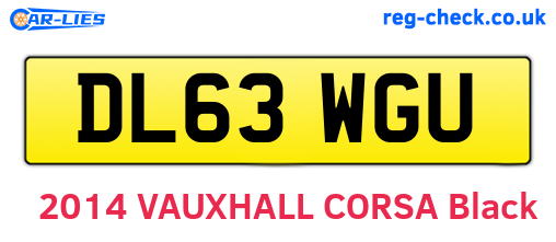 DL63WGU are the vehicle registration plates.