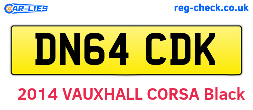DN64CDK are the vehicle registration plates.